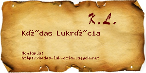 Kádas Lukrécia névjegykártya
